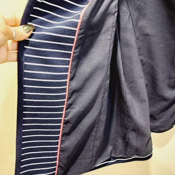 Talbots navy stripes open front blazer size S - Picture 10 of 13